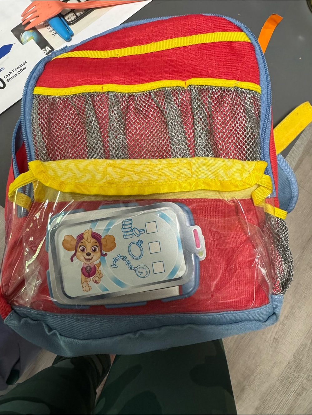Melissa & Doug Red, Yellow and Blue Clear-Front Kids Backpack